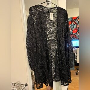 New Torrid Black Lace Kimono